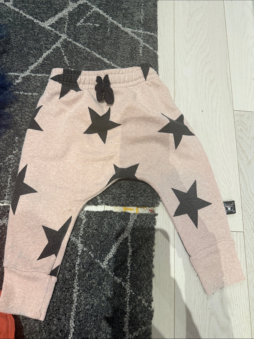 nununu Pink Star Sweatpants with Black Stars